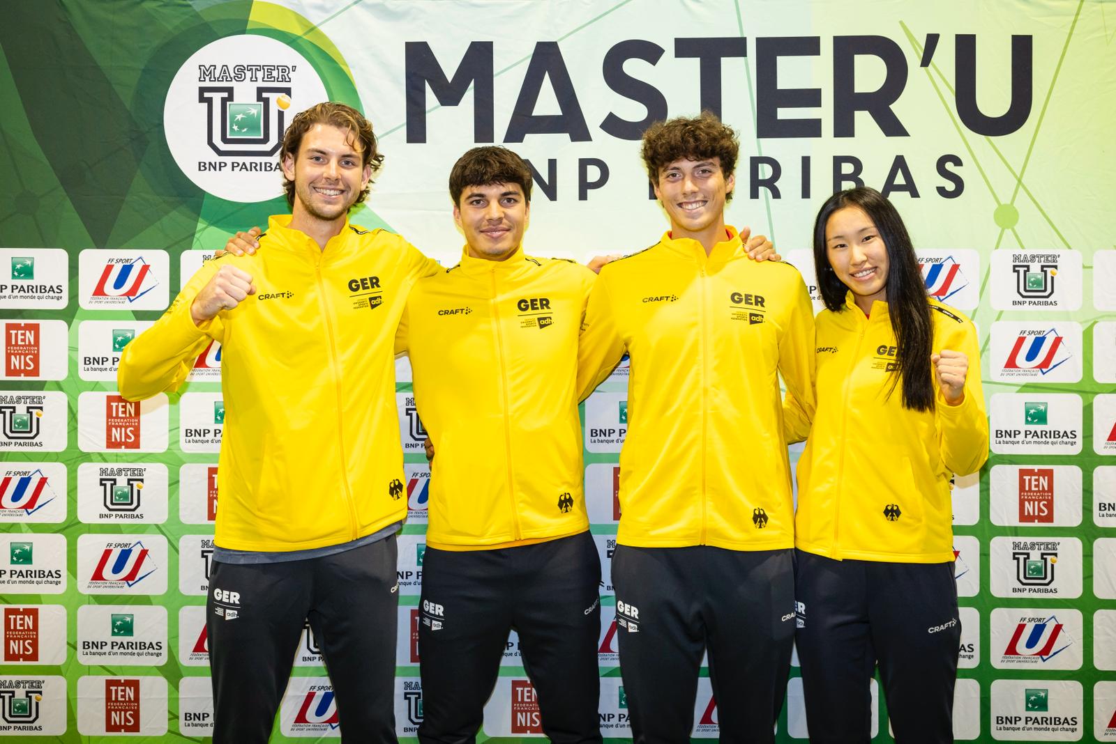 Die TVBB-Spieler im Team Germany: Jonas Pelle Hartenstein, Alessio Vasquez Gehrke, Benito Sanchez Martinez und Julia Zhu, Foto: Etienne Jeanneret